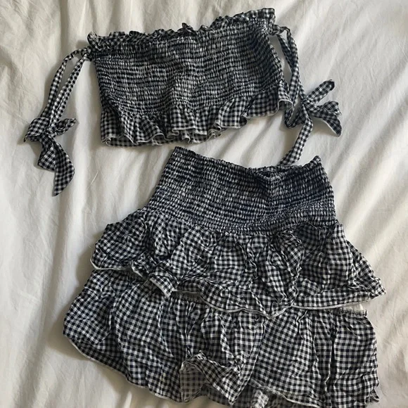 CHECKEDED RUFFLE SET - Picture 1 of 3